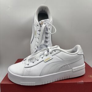 PUMA Court Sneaker, White, Women's Casual Low Top Leather Shoes Size 6.5